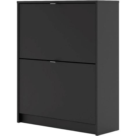 Shane Schuhschrank 2 Klapptüren 2R schwarz matt.