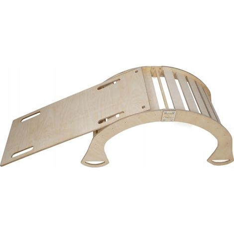 Balancín Montessori de madera grande XL plegable, barnizado. (1/5)