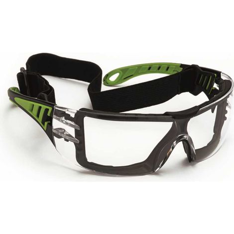 Schutzbrille farblos schwarz/grün (1/2)