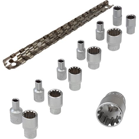 BGS - Steckschlüssel-Einsatz-Satz Gear Lock Antrieb Innenvierkant 6,3 mm (1/4") - 2150 (1/5)