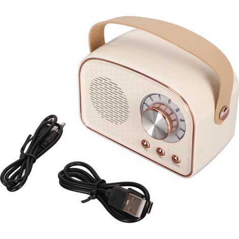 Vintage-Bluetooth-Lautsprecher mit Bluetooth 5.0 und USB-C-Anschluss, tragbar für Küche, Büro, Schlafzimmer und Partys