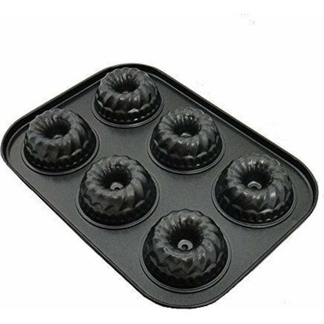 TrAdE Shop Traesio - Stampo Teglia Vassoio Antiaderente 6 Muffin Cupcake Dolci Budino Ciambelle -
