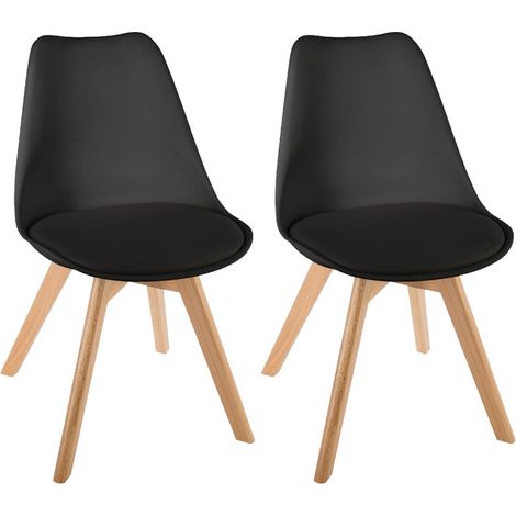Lot de 2 chaises style scandinave Baya Atmosphera - Noir - Noir - (1/4)
