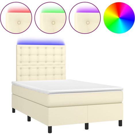 Maison Exclusive - Boxspringbett mit Matratze & LED Creme 120x200