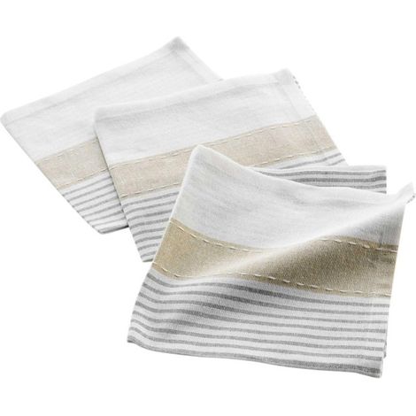 Lot de 3 Serviettes de Table "Iliade" 40x40cm Gris (1/3)