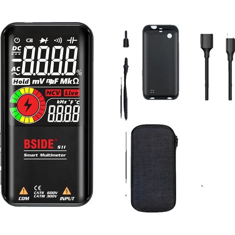 Multimetro digitale, batteria ricaricabile, rilevamento campi elettromagnetici, BSIDE S11 (1/2)