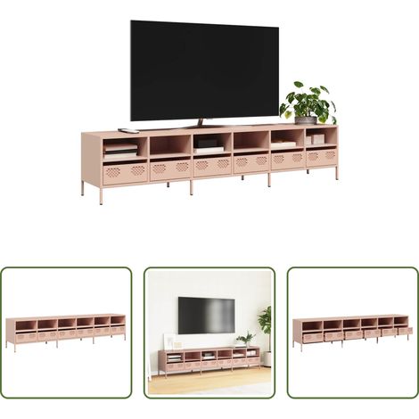 vidaXL Kaltgewalzter Stahl - TV-Schrank Rosa 202x39x43,5 cm Kaltgewalzter Stahl (1/5)