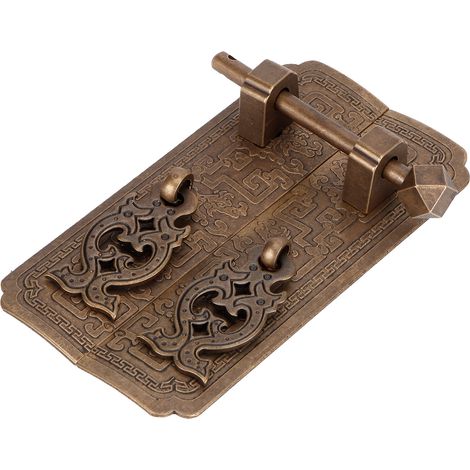 Ensemble de poignées de porte style chinois, poignées en cuivre antique, accessoires pour armoire et placard (1/5)