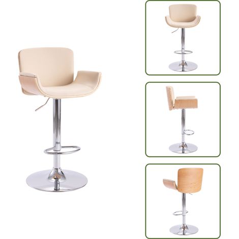 Barhocker Creme Kunstleder - Barhocker - Küchenstühle - Esszimmerstühle - Creme Stuhl - Höhenverstellbar