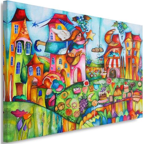 Quadro su tela, Città  colorata - 60x40 (1/5)