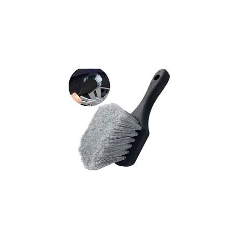 Cepillo limpiador de neumáticos, apto para llantas de coche, camión, motocicleta y scooter, cepillo pulidor de neumáticos, mango ergonómico, elimina suciedad, grasa, polvo de frenos y - Crezuo