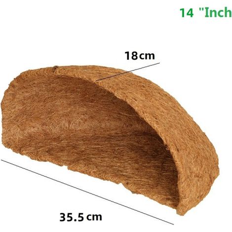 Liner Pour Panier Suspendu - Fibre De Coco Naturelle - Rond - Respirant Et Dégradable - Pour Jardinage Balcon Et Décoration - 1 Pièce (1/4)