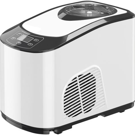 Gelatiera avec compresseur 1,5L, modes molle et dure, auto-maintien au froid, blanche