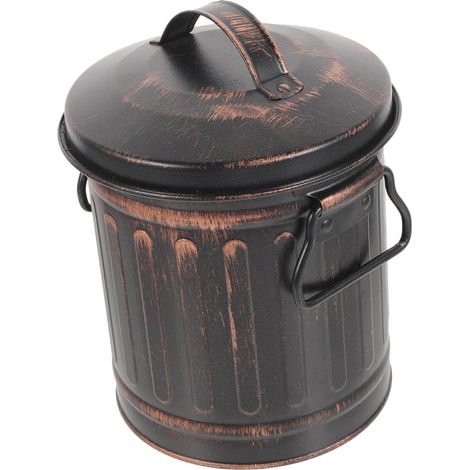 Ascheeimer aus Metall mit Deckel und Griff Gross