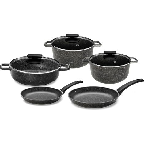 Batteria di Pentole 8 Pezzi in Alluminio Pressofuso Antiaderente Olympia Hard Cook (1/5)