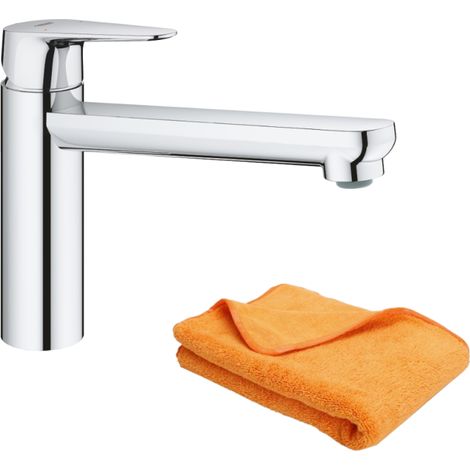 GROHE Start Curve Quickfix grifo de cocina con caño medio cromo + microfibra (1/5)