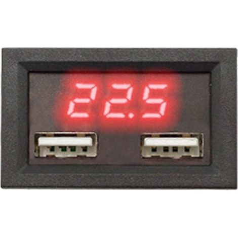 Compatible avec un voltmètre numérique embarqué CC 8-40 V et un adaptateur voltmètre pour chargeur de téléphone portable à double port USB (1/5)