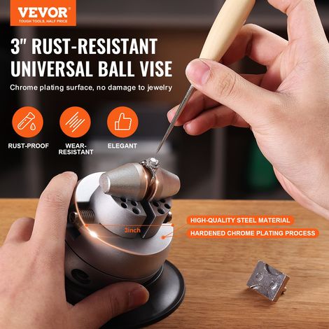 Boulet de Graveur 78 mm Étau de Gravure Base Rotative à 360° Étau à Boule Mâchoire Réglable avec 30 Accessoires Outil de Réglage de… (1/5)