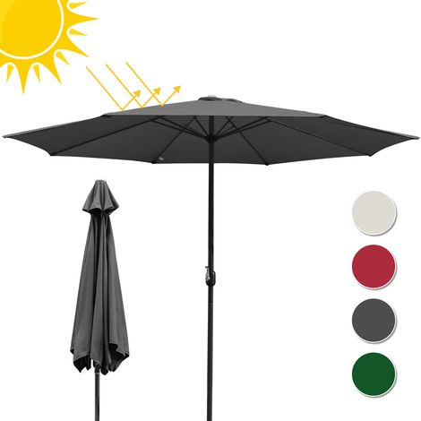EINFEBEN Ø3.5m Parasol Parasol UV40+ Parasol solaire de jardin,Gris (1/5)