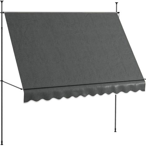 Toldo manual retráctil 300x120x210-300 cm toldo para balcón con manivela altura ajustable impermeable y anti-UV para jardín terraza ventanas (1/5)