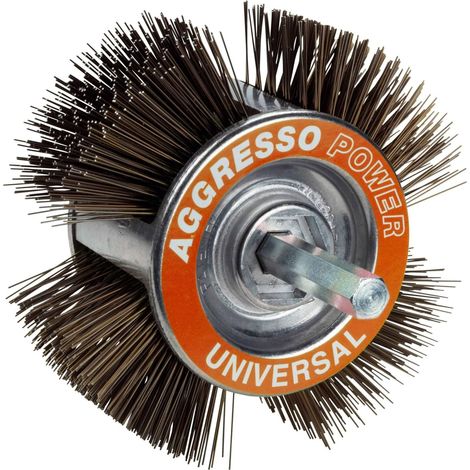 Brosse à récurer universelle pour perceuse, forme coudée avec un diamètre de 110 mm, brosse ronde idéale pour les travaux de nettoyage et de ponçage (1/5)