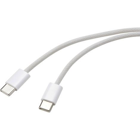 Renkforce Câble USB USB-C® mâle, USB-C® mâle 3.00 m blanc torsadé par paire RF-6056880 V561173 (1/4)