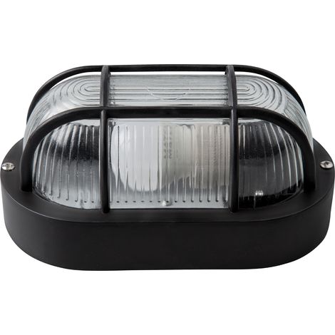 Applique da esterno ovale ip54 e27 nero