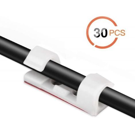 30 selbstklebende Kabelclips, Kabelmanagement-Clips für Fernseher, Ladegerät, Auto, PC, Büro und Zuhause, inklusive 30 Schrauben (1/4)