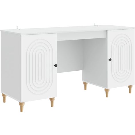 Desk with Shelf White 142.5 x 50 x 75 cm Engineered Wood vidaXL
