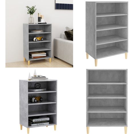 Aparador de madera contrachapada gris hormigón 57x35x90 cm - Aparador gris hormigón - Aparador de libros