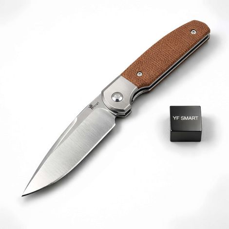 Klappmesser D2 Stahl mit Micarta Griff - EDC Taschenmesser für Outdoor & Camping