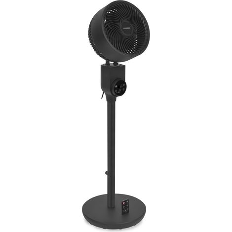 VONROC Ventilador - ventilador de pie silencioso - 98cm - Incl. mando a distancia - 3 velocidades - función oscilante - inclinable 180° - negro