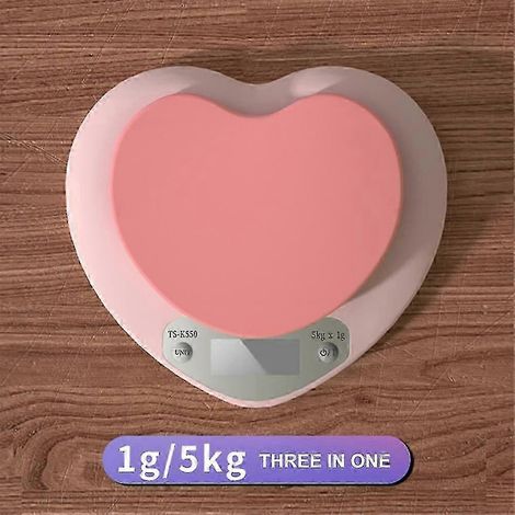 Balance électronique en forme de cœur, balance de cuisine rose avec écran LCD, 2023