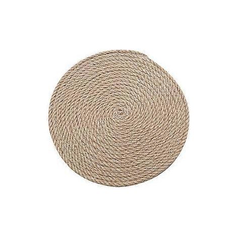 Tischset im amerikanischen Landhausstil aus Leinen, hitzebeständig, isolierend, für Zuhause, Teestube, Café, Khaki (Größe L)