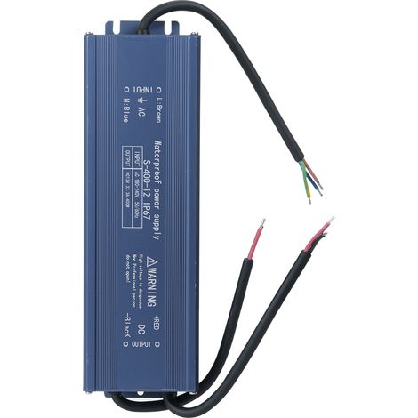 Trasformatore LED 12V 400W Impermeabile IP67 – Ingresso AC 180-240V, Uscita DC Stabile – Lega di Alluminio Robusta – Design Compatto per Illuminazione Esterna Professionale (1/4)