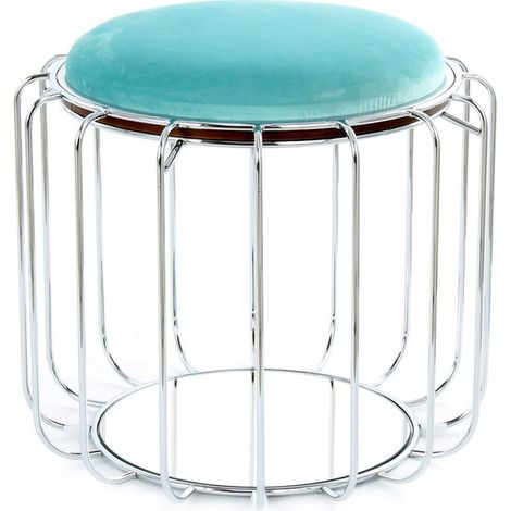 Tavolino e Pouf 2-in-1 Comfortable Mint e Argento (1/3)