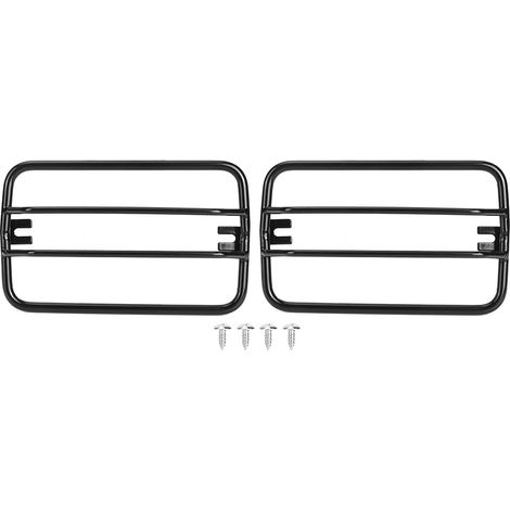 Schwarze Seitenstoßstangenschutzleisten für Jeep Wrangler TJ Blinker (1997–2006), Kühlergrillschutz mit Abdeckung (1/5)