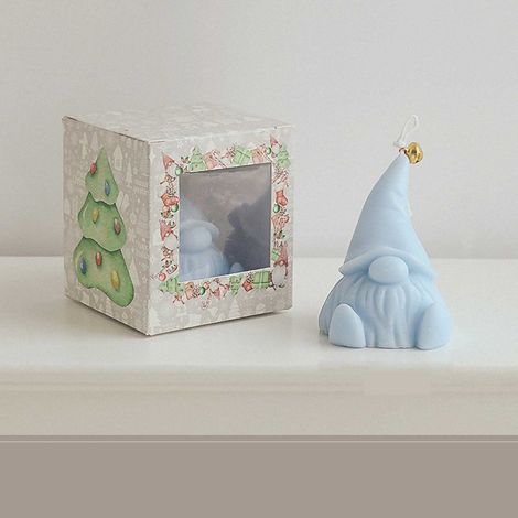 Bougie En Forme De Gnome - Cire De Soja - Parfum Tournesol - Décoration De Noël Et Fêtes D'Hiver - 1 Pièce - 6,2 x 9 cm (1/5)