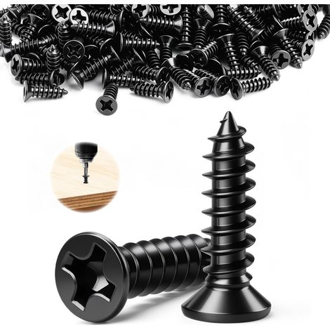 Lot de 300 vis à bois - 10 mm - M2,6 x 10 mm - Noir (1/5)