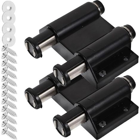 Fermoir magnétique puissant FOMIYES, lot de 2, en ABS noir, avec (1/5)