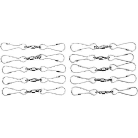 10pcs Hanging Hook Stainless Steel 360° Rotating Hook for Bird Feeder Wind Chimes8.2cm (1/5)