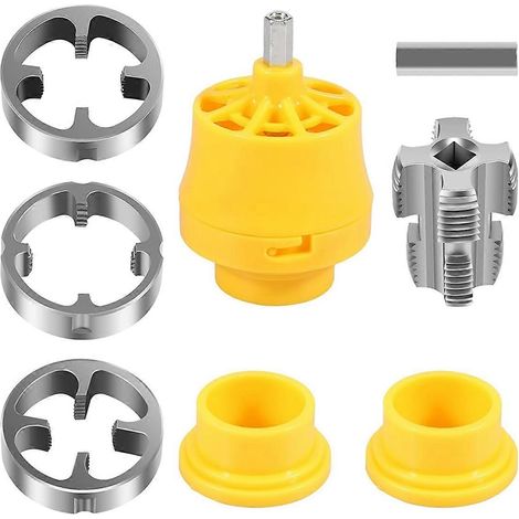 Outil de filetage PVC pour perceuse électrique, filière pour tuyaux, kit de filetage PVC B (1/5)