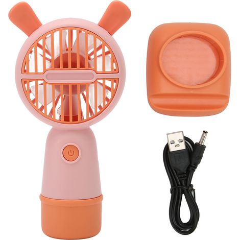 Mini ventilateur portable rechargeable USB, pâle vibrant rose, silencieux, rafraîchissant pour bureau, transportable (1/5)