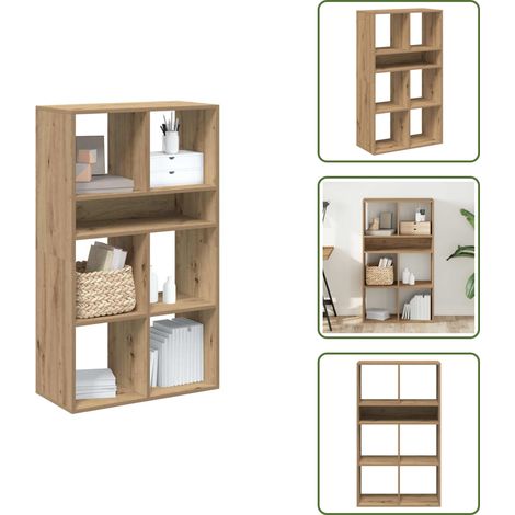 Bücherregal Artisan-Eiche 66x31x112 cm Holzwerkstoff - Bücherschrank - Bücherschränke - Lagerschrank - Bücherregal (1/5)