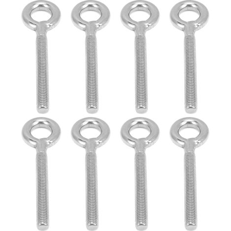 8pcs Boulons à œil M8 en acier inoxydable, vis à œil fermé soudé, tige filetée, anneau de fixation (1/5)