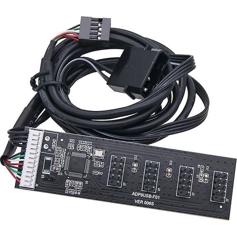 Répartiteur USB 2.0 9 broches pour carte mère, 1 entrée, 4 sorties, câble d'extension de 20 cm