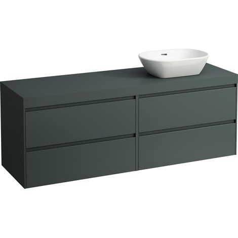 LAUFEN LANI Plan de lavabo gris trafic incl. meuble sous-lavabo,
