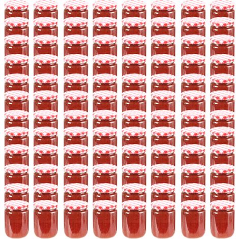 Marmeladengläser mit Weißem/Rotem Deckel 96 Stk. 230 ml