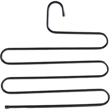 Porte-pantalons multifonctionnel, 5 niveaux antidérapants en forme de S, capacité de charge de 20 kg, gain de place dans la penderie, noir. (1/5)