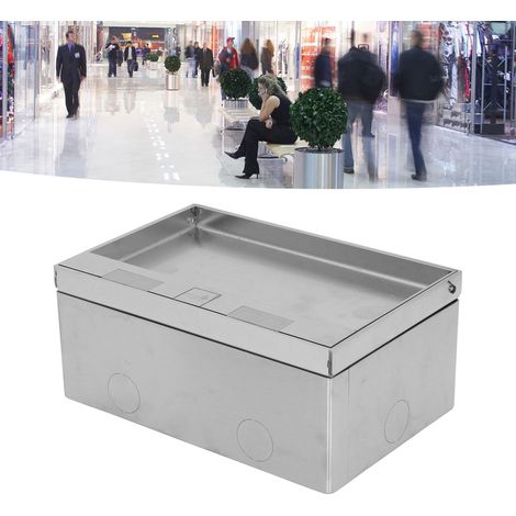 4-kW-Bodeneinbausteckdose, 2 europäische Steckdosen + 2 USB-Anschlüsse, Marmoroptik, Edelstahl, Klappdeckel, 250 V Wechselstrom (1/5)